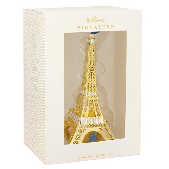 New! Eiffel Tower Hallmark Signature Ornament 2021 Metal & Jewels - Picture 1 of 4